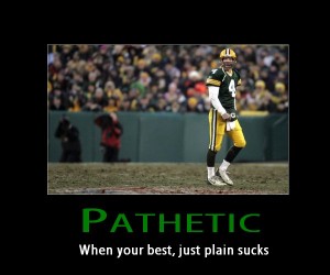 a poster saying "pathetic"